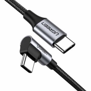 UGREEN US255 USB-C to USB-C Elbow cable, 3A, 60W, 2m (Black) 6957303803743