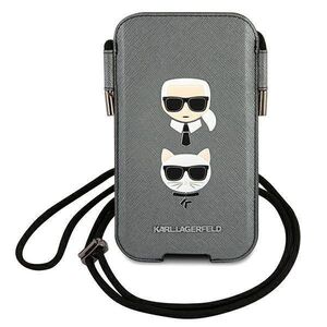 Bag Karl Lagerfeld 6,7" Hardcase Saffiano Ikonik Karl&Choupette Head (KLHCP12LOPHKCG) gray 3666339030780