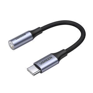 Ugreen AV161 adapter for headphones mini jack 3.5 mm (female) / USB-C (male) 10 cm - gray