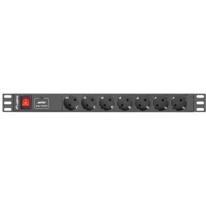 Lanberg 19" 1U 7x Schuko 2m (PDU-07F-0200-IEC-BK)