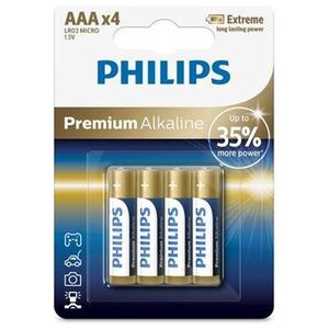 Battery PHILIPS AAA LR03 4pcs blister Premium Alkaline 6959033840821