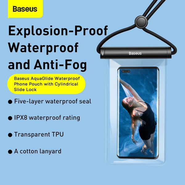 Baseus Husa Waterproof IPX8 pentru Telefon 7.2" - Baseus (P60263701113-00) - Black 6932172646325 έως 12 άτοκες Δόσεις