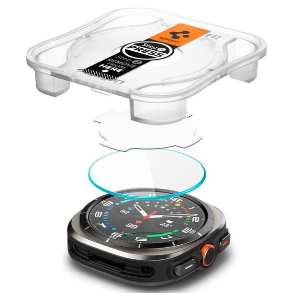 Tempered Glass SAMSUNG GALAXY WATCH ULTRA (47MM) Spigen GLAS.TR ”EZ-FIT” 2-PACK Clear 8809971232296