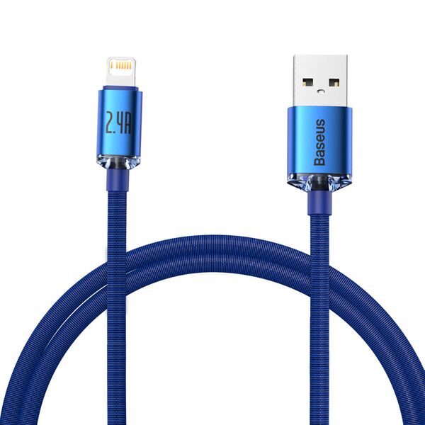 Baseus Baseus - Data Cable Crystal Shine (CAJY000003) - USB to Lightning, 2.4A, 1.2m - Blue 6932172602697 έως 12 άτοκες Δόσεις