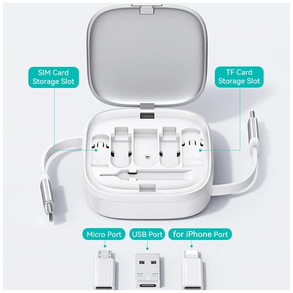 USAMS Cablu de Date Multifunctional - Usams US-SJ650 U87 (SJ650USB02) - Silver 6958444908120 έως 12 άτοκες Δόσεις