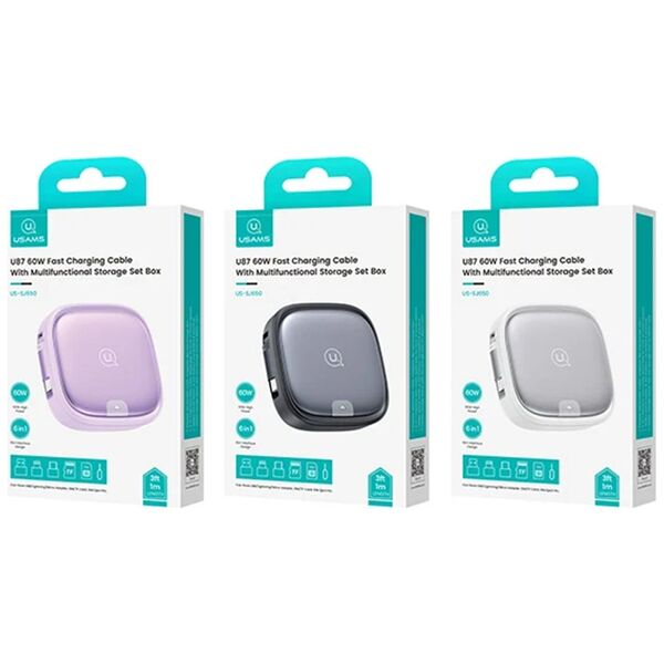 USAMS Cablu de Date Multifunctional - Usams US-SJ650 U87 (SJ650USB03) - Purple 6958444908137 έως 12 άτοκες Δόσεις