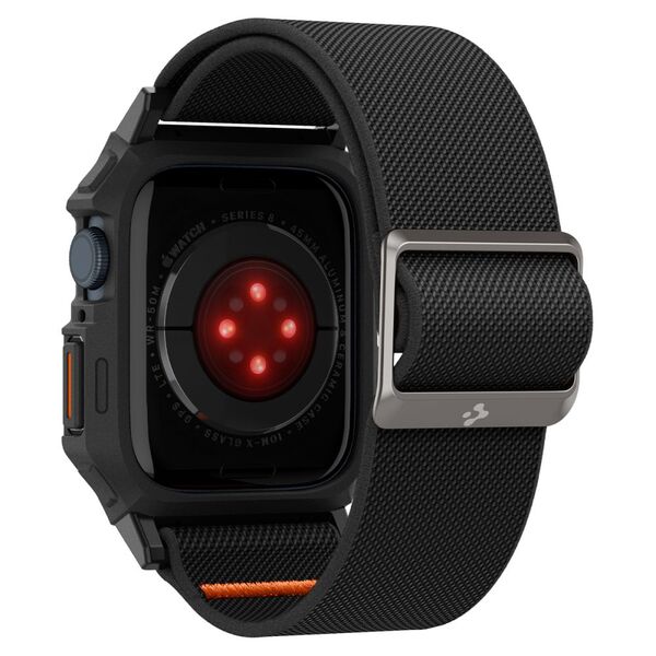 Spigen Husa pentru Apple Watch 4 / 5 / 6 / SE / SE 2 / 7 / 8 / 9 (44 / 45mm) + Curea - Spigen Lite Fit "Pro" - Matte Black 8809896754118 έως 12 άτοκες Δόσεις