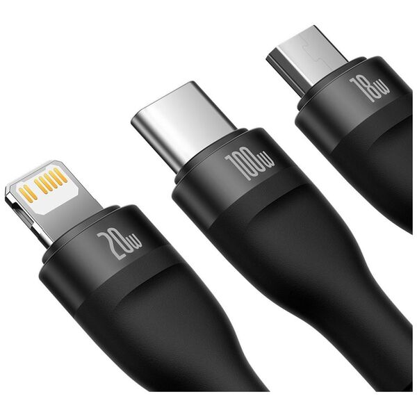 Baseus Data Cable with USB Adapter, Type-C, 100W, 1.2m - Baseus Flash Series 2 (CASS030101) - Black 6932172608743 έως 12 άτοκες Δόσεις