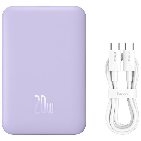 Baseus USB-C External Battery, MagSafe, 10000mAh, 20W - Baseus Magnetic Mini (PPCX110105) - Purple 6932172626099 έως 12 άτοκες Δόσεις