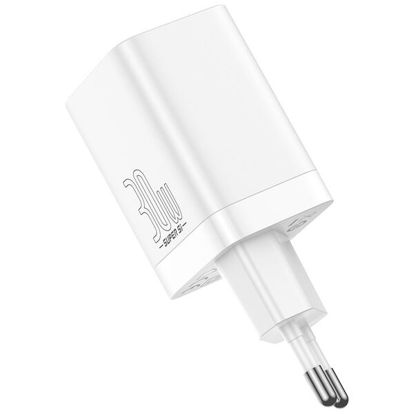 Baseus Priza Char charger, 2in1, 30W - Baseus Super Si Pro (CCSUPP-E02) - White 6953156206359 έως 12 άτοκες Δόσεις