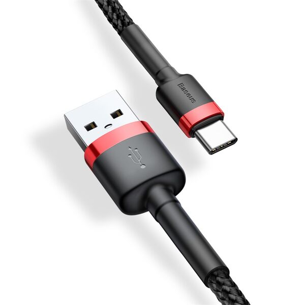 Baseus Baseus - Data Cable Cafule (CATKLF-U91) - USB to Type-C, 2A, 3m - Red Black 6953156296350 έως 12 άτοκες Δόσεις