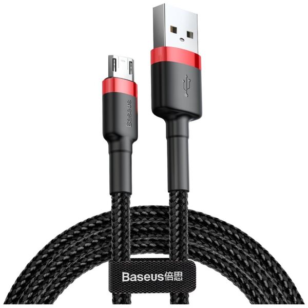 Baseus Baseus - Data Cable Cafule (CAMKLF-C91) - USB to Micro-USB, 1.5A, 2m - Red Black 6953156280373 έως 12 άτοκες Δόσεις