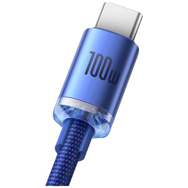 Baseus Baseus - Data Cable Crystal Shine (CAJY000403) - USB to Type-C, 100W, 1.2m - Blue 6932172602819 έως 12 άτοκες Δόσεις