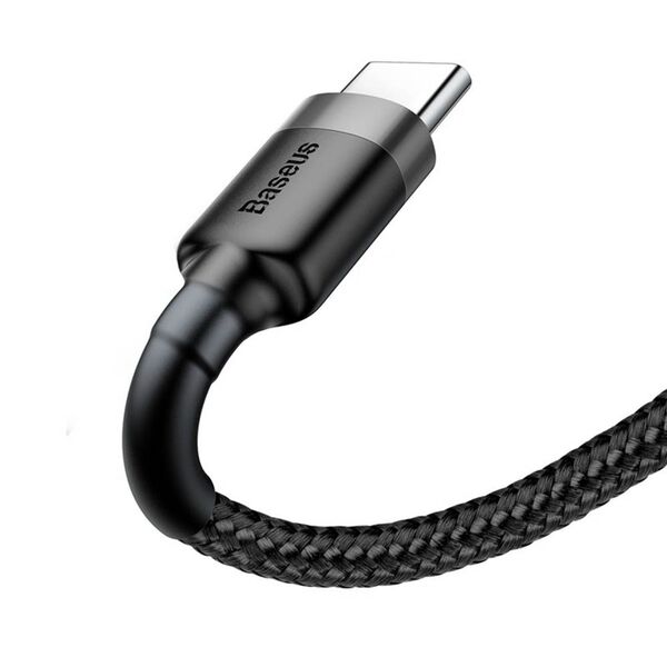 Baseus Cablu USB la Type-C, Fast Charge, 3A, 480Mbps, 0.5m - Baseus Cafule (CATKLF-AG1) - Gray / Black 6953156278189 έως 12 άτοκες Δόσεις