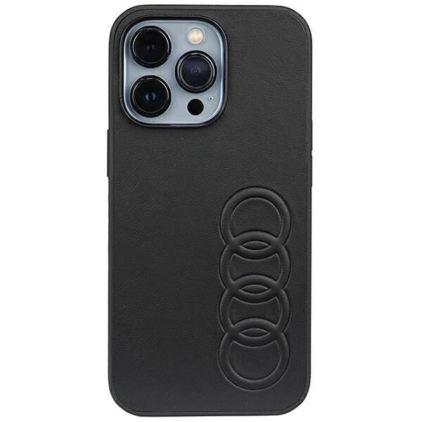 Audi Synthetic Leather iPhone 13 Pro / 13 6.1&quot; black/black hardcase AU-TPUPCIP13P-TT/D1-BK 6955250226356