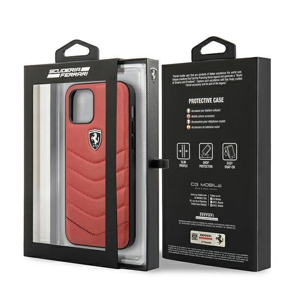 Original Case IPHONE 12 / 12 PRO Ferrari Hardcase Off Track Quilted (FEHQUHCP12MRE) red 3700740479513