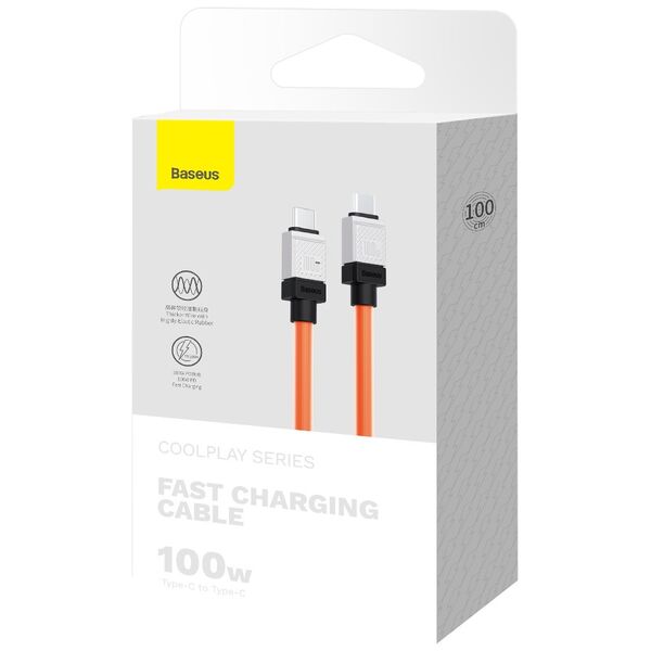 Baseus cable CoolPlay USB-C - USB-C 1m 100W orange 6932172626679