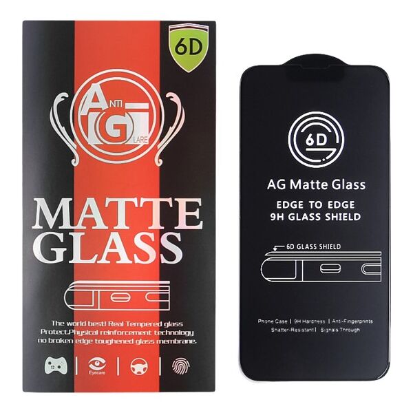 Tempered glass 6D matte for iPhone XR / 11 black frame 5907457722903