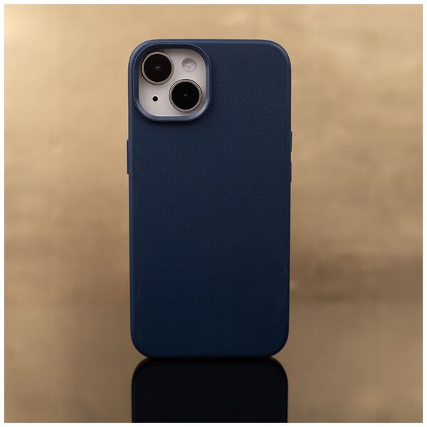 Mag Leather case for iPhone 15 Plus 6,7&quot; dark blue 5907457734470