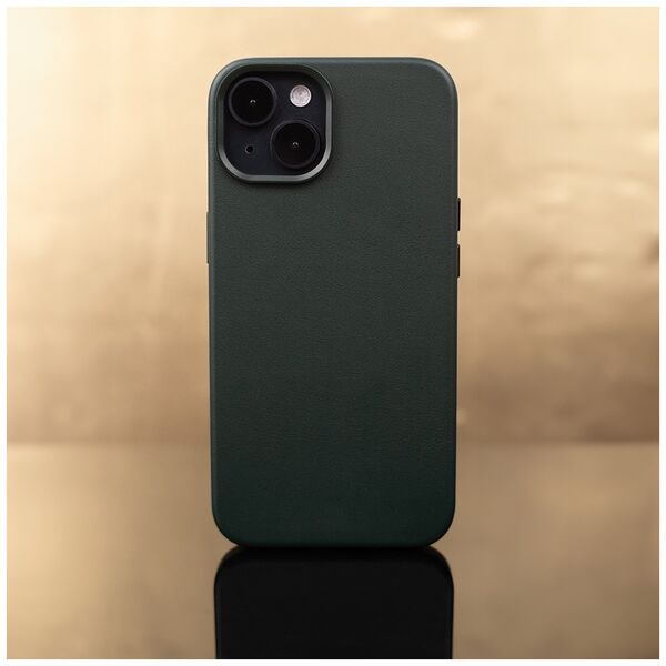 Mag Leather case for iPhone 15 Plus 6,7&quot; dark green 5907457734586