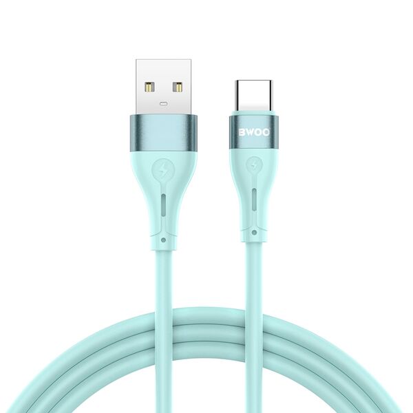 BWOO Minimalist Silicone 3A Cable X280C USB-A to USB-C green 6933654810845