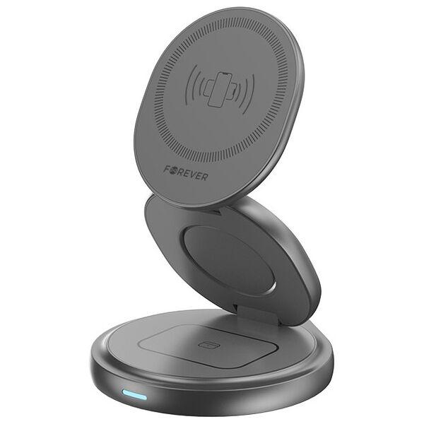 Forever MAWC-200 magnetic wireless charger 15W grey 3in1 5907457769755