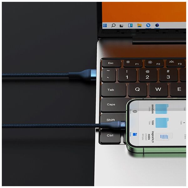 Baseus Data Cable 3in1, USB, 66W, 1.2m - Baseus Flash Series 2 (CASS040003) - Blue 6932172618117 έως 12 άτοκες Δόσεις