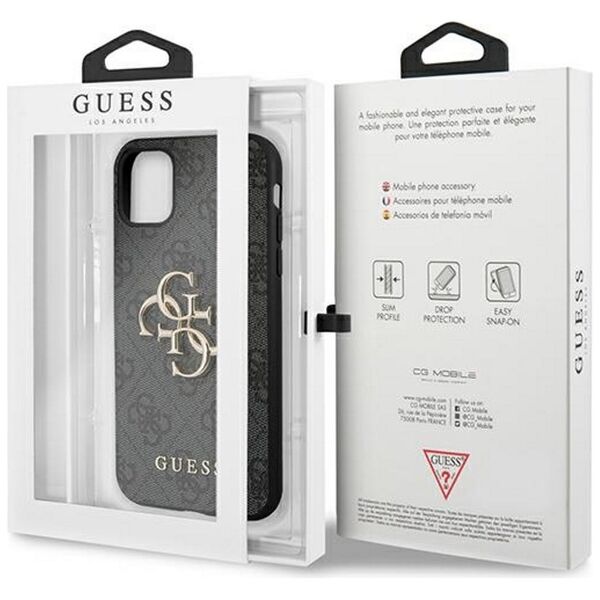 Guess case for iPhone 12 / 12 Pro 6,1&quot; GUHCP12M4GMGGR gray hard case 4G Big Metal Logo 3666339004576