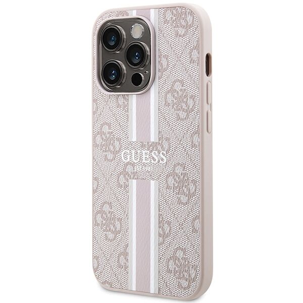 Guess case for iPhone 15 Pro 6,1&quot; GUHMP15XP4RPSP pink HC MAGSAFE 4G PRINTED STRIPES 3666339203511