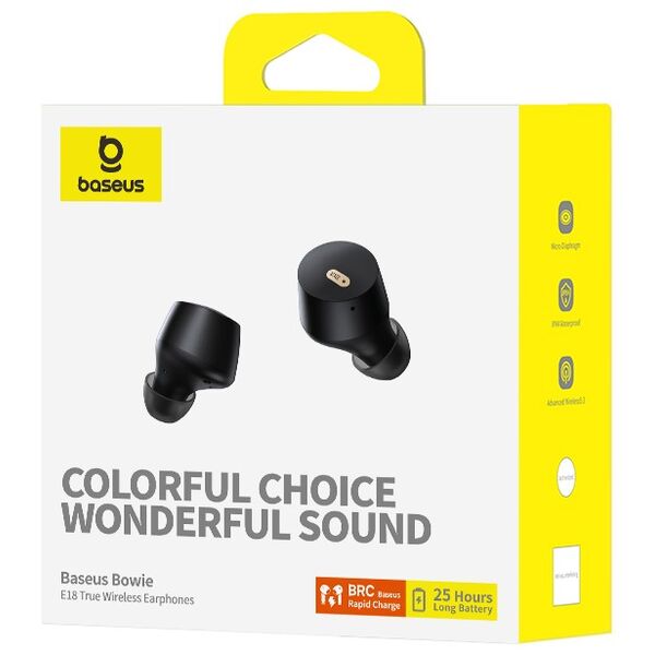 Baseus Bowie E18 True Wireless Earphones Cosmic Black 6932172657253