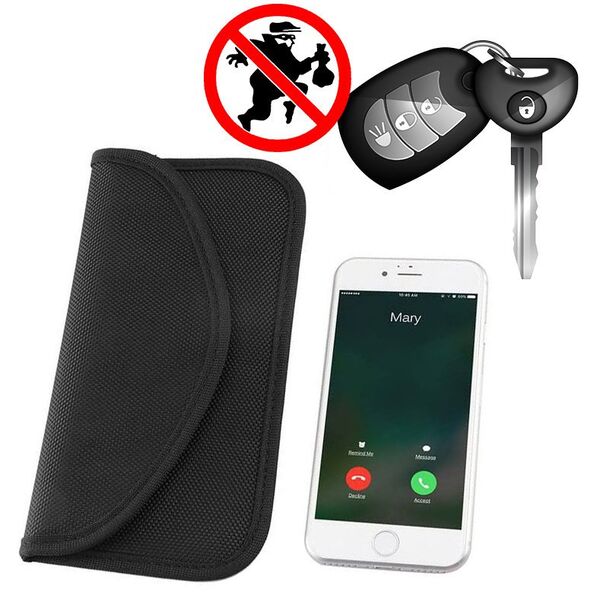 Anti-theft Case for Car Keys Phone Radio Blocking Faraday Box Faraday Cage 20cm x 11cm Black 9111201906839