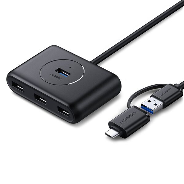 Ugreen HUB 4in1 USB-C - 4xUSB 3.0 5Gb/s 1m black (CR113) 6957303848508