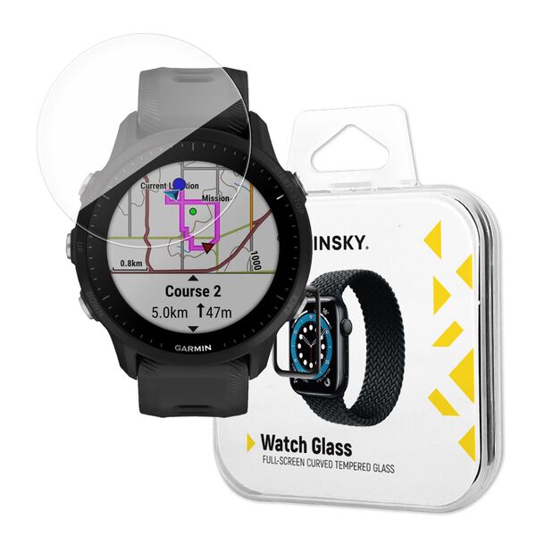 Wozinsky Full Glue Tempered Glass Tempered Glass For Garmin Forerunner 955 9H Full Screen Full Cover With Black Frame 9145576274507