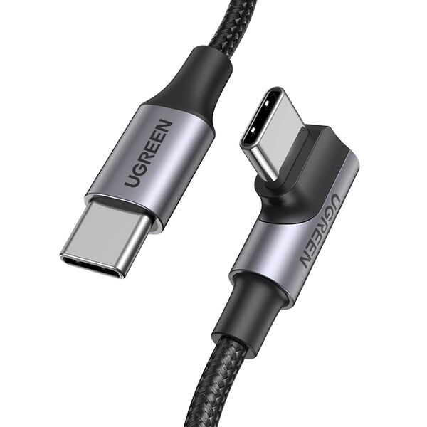 Ugreen US334 70645 USB-C (angled) / USB-C (straight) cable 100W PD 2m - black 6957303805501