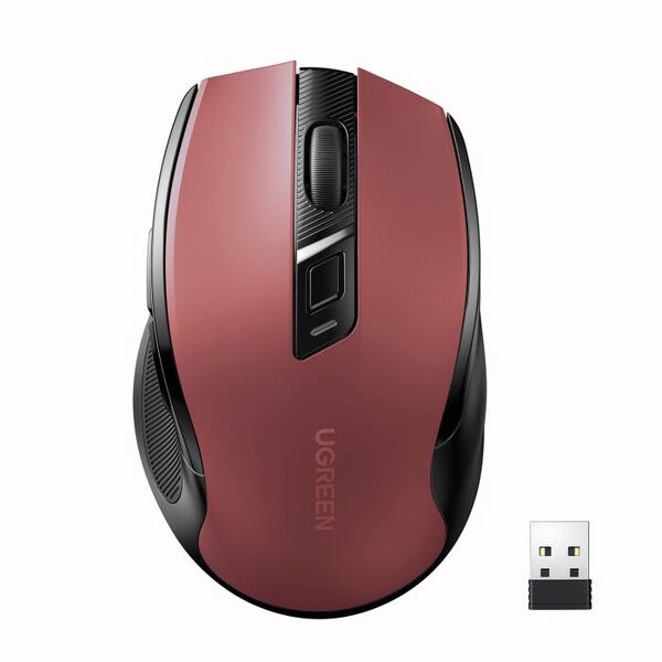 Ugreen MU006 optical wireless USB mouse 2.4GHz 4000 DPI - red 6941876210657