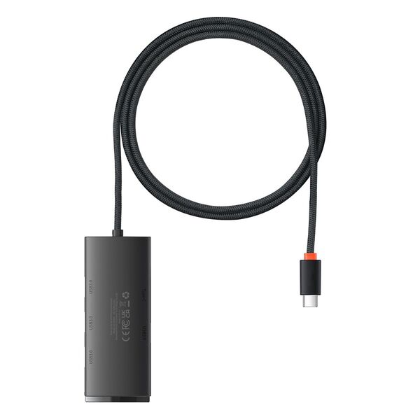 Baseus Hub USB-C la 4x USB 3.0, Type-C, 1m - Baseus Lite Series (WKQX030401) - Black 6932172606268 έως 12 άτοκες Δόσεις