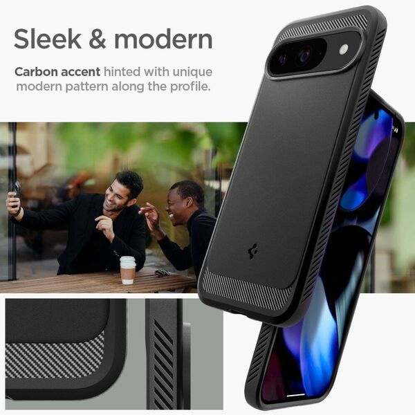 Case for GOOGLE PIXEL 9 / 9 PRO Spigen Rugged Armor Matte black 8809971226349