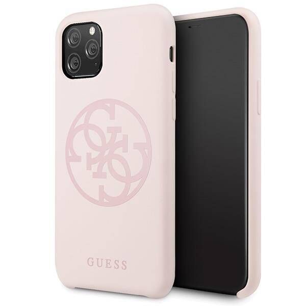 Original Case IPHONE 11 PRO Guess Hard Case Silicone 4G Tone On Tone (GUHCN58LS4GLP) light pink 3700740463642