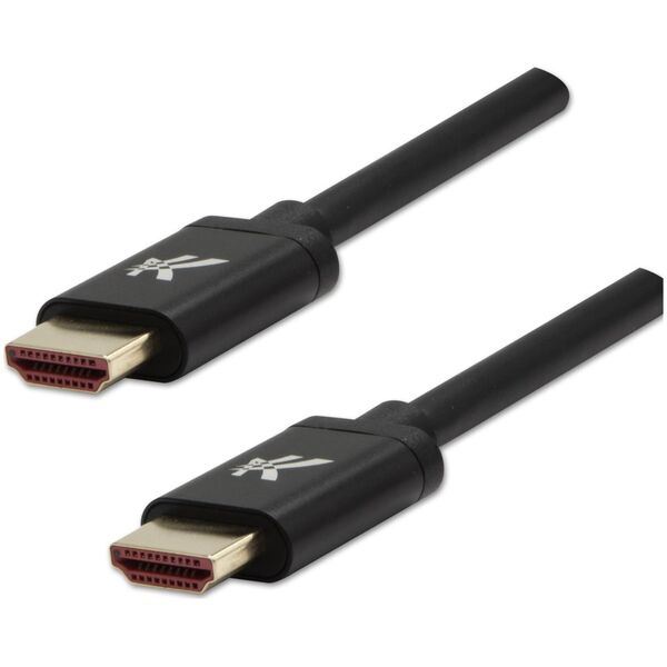 Video Kabel HDMI M - HDMI M, HDMI 2.1 - Ultra High Speed, 2m, pozłacane złącza, aluminiowa obudowa,, czarny, Logo 8K@60Hz, 48Gb/s