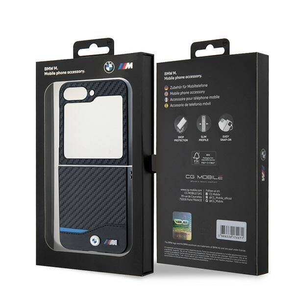 Original Case SAMSUNG GALAXY Z FLIP 6 BMW Hardcase Carbon Blue Line (BMHCZF622NBCK) black 3666339125301