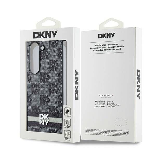 Original Case SAMSUNG GALAXY Z FOLD 6 DKNY Chequered Pattern Printed Stripes (DKHCZFD6PCPTSSKZ) black 3666339329945