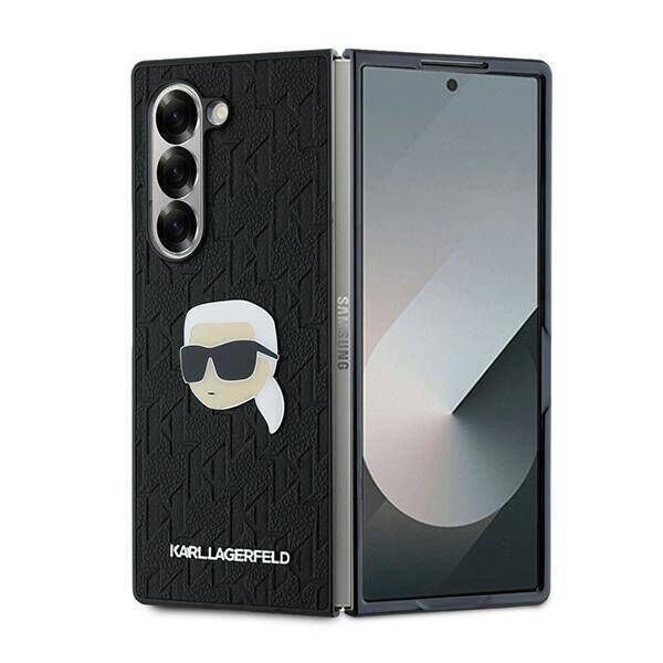 Original Case SAMSUNG GALAXY Z FOLD 6 Karl Lagerfeld Hardcase Saffiano Monogram Karl Head Pin (KLHCZFD6PGKSKIHK) black 3666339322540