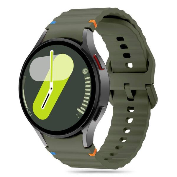 Strap for SAMSUNG GALAXY WATCH 4 / 5 / 5 PRO / 6 / 7 / FE Tech-Protect Silicone Sport Army green 5906302313464