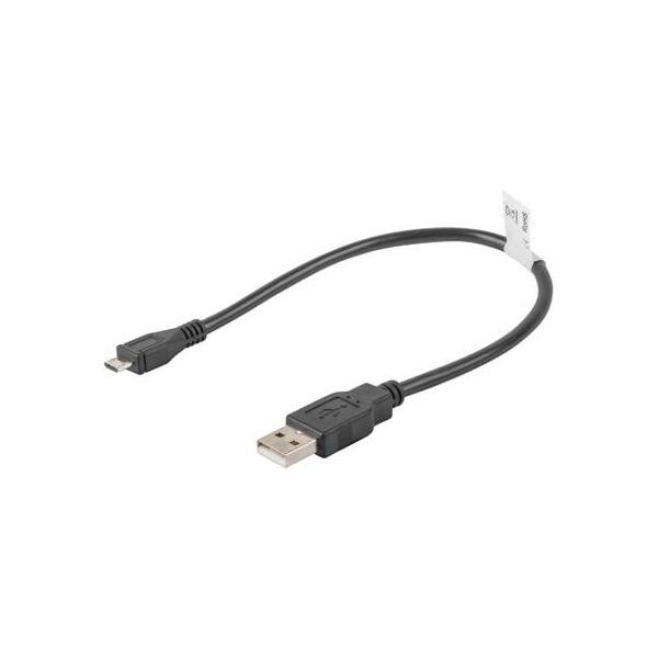 Kabel USB Lanberg USB-A - microUSB 0.3 m Czarny (CA-USBM-10CC-0003-BK)