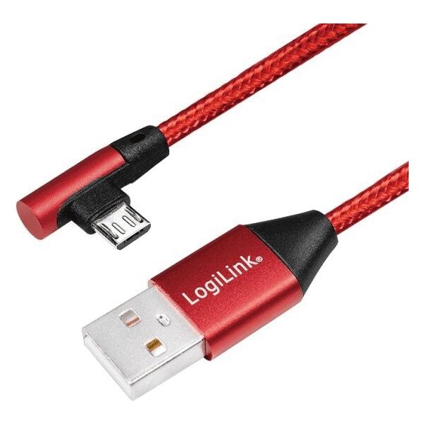 Kabel USB LogiLink USB-A - microUSB 1 m Czerwony (CU0150)