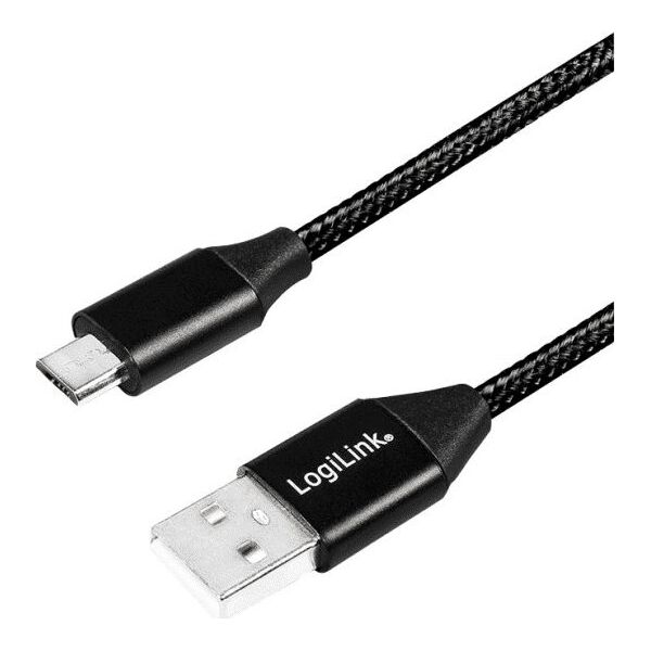 Kabel USB LogiLink USB-A - microUSB 1 m Czarny (CU0144)