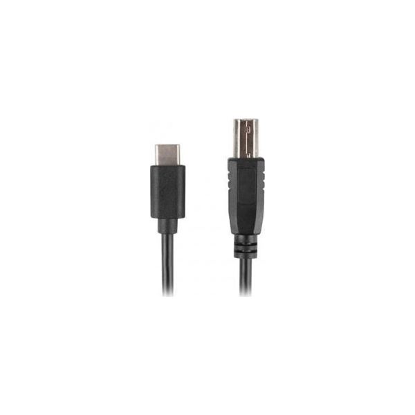 Kabel USB Lanberg USB-C - USB-B 1.8 m Czarny (CA-USBA-14CC-0018-BK)