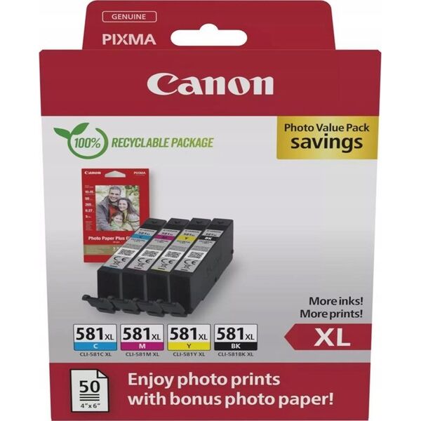 Tusz Canon CANON CLI-581XL Ink Cartridge BK/C/M/Y PHOTO