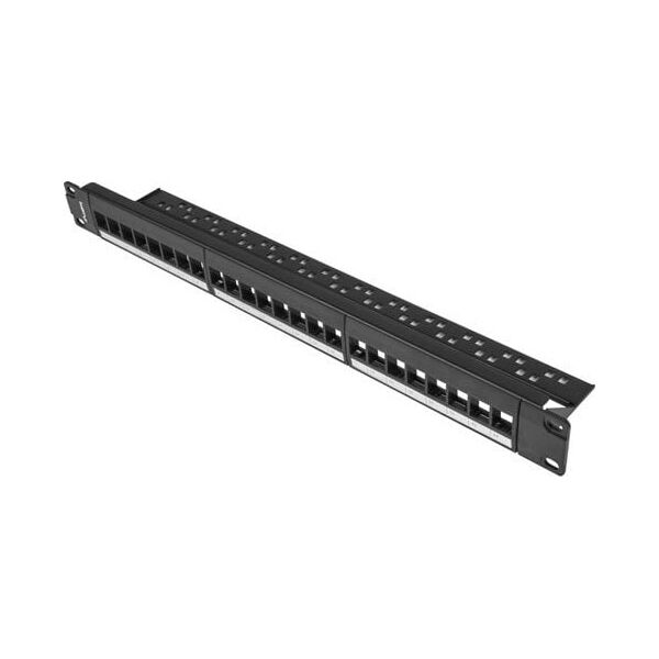 Lanberg Patch panel 1U 19" Pusty 24x slot keystone Czarny (PPKS-1024-B)