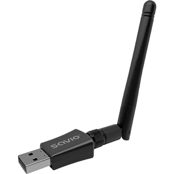 Karta sieciowa Savio Adapter Wi-Fi USB, 2.4 GHz / 5 GHz, 433 Mbps, AK-61